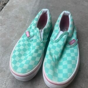 Vans Kids Aqua Checkered Slip-On Sneakers